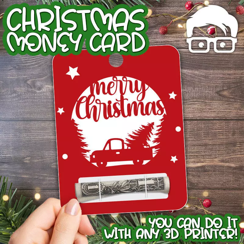Christmas Money Card holder by AM-MEDIA gift Cash Teen gadget 3D print model_0