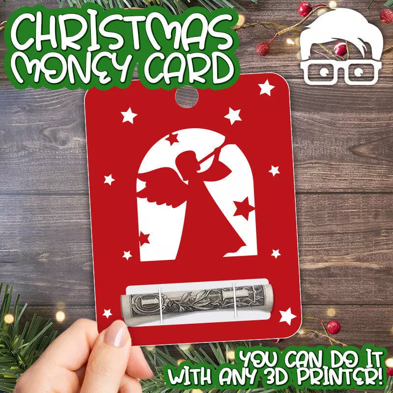 Christmas Money Card holder by AM-MEDIA gift Cash Teen gadget 3D print model_0
