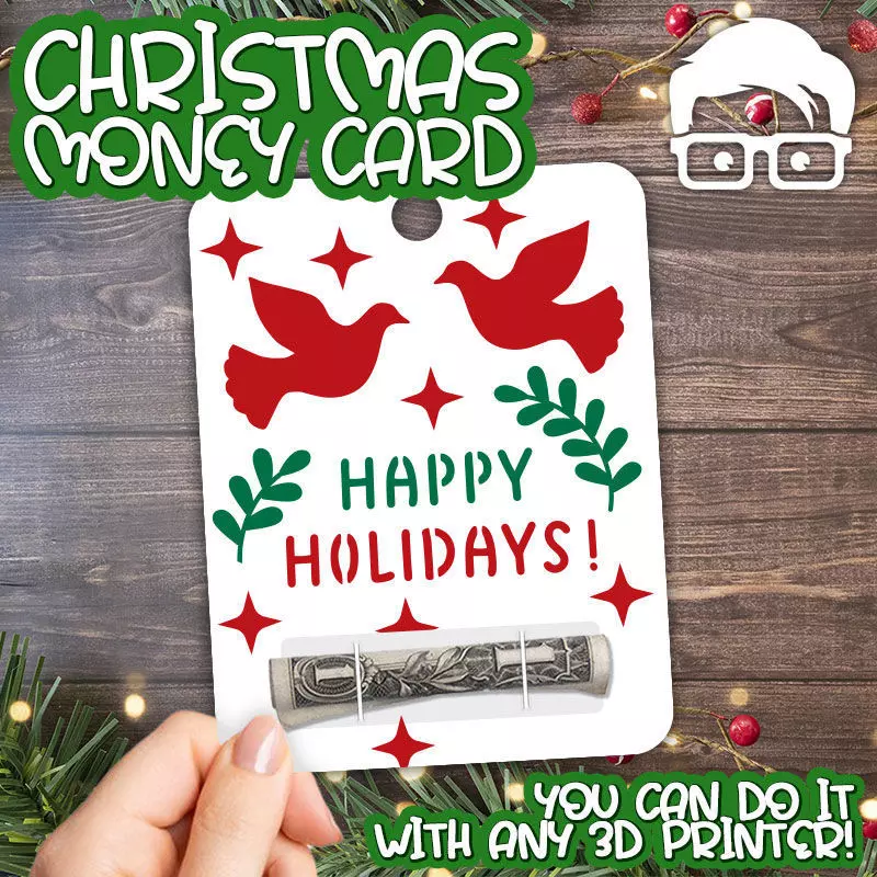 Christmas Money Card holder by AM-MEDIA gift Cash Teen gadget 3D print model_0