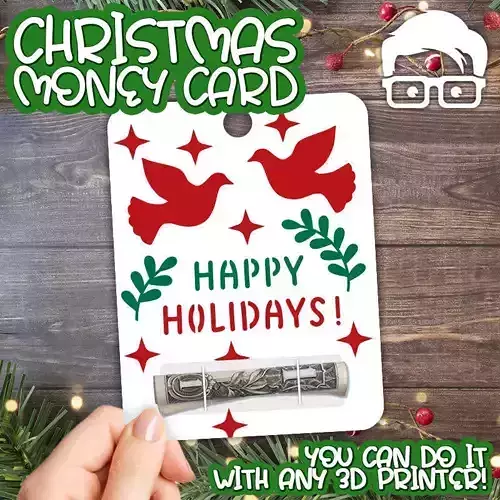 Christmas Money Card holder by AM-MEDIA gift Cash Teen gadget 3D print model