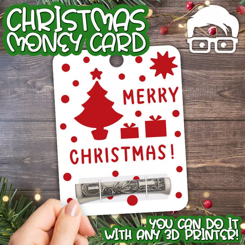 Christmas Money Card holder by AM-MEDIA gift Cash Teen gadget 3D print model_0