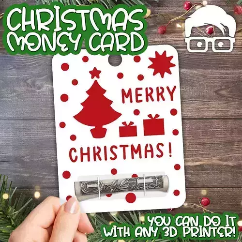 Christmas Money Card holder by AM-MEDIA gift Cash Teen gadget 3D print model