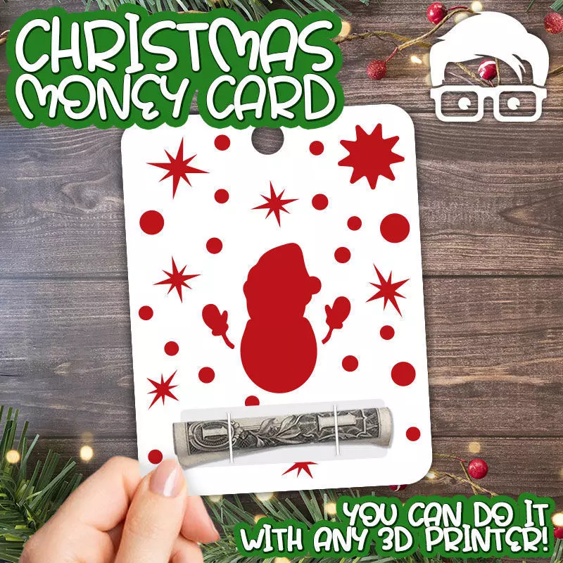 Christmas Money Card holder by AM-MEDIA gift Cash Teen gadget 3D print model_0