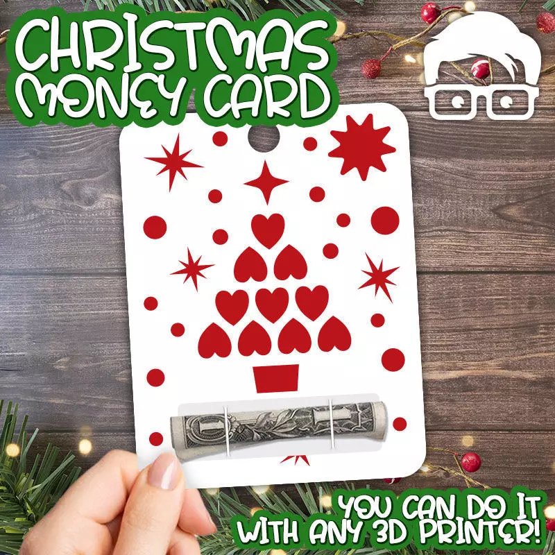 Christmas Money Card holder by AM-MEDIA gift Cash Teen gadget 3D print model_0
