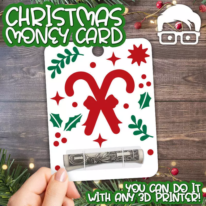 Christmas Money Card holder by AM-MEDIA gift Cash Teen gadget 3D print model_0