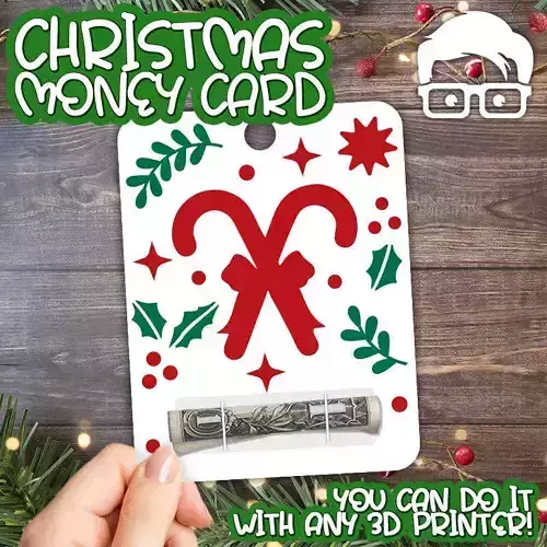 Christmas Money Card holder by AM-MEDIA gift Cash Teen gadget 3D print model