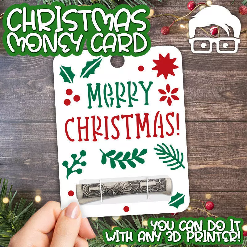 Christmas Money Card holder by AM-MEDIA gift Cash Teen gadget 3D print model_0