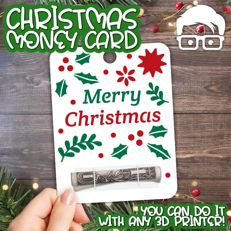 Christmas Money Card holder by AM-MEDIA gift Cash Teen gadget 3D print model_0