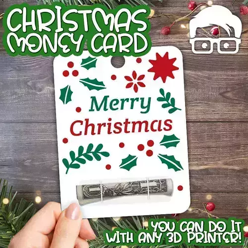 Christmas Money Card holder by AM-MEDIA gift Cash Teen gadget 3D print model