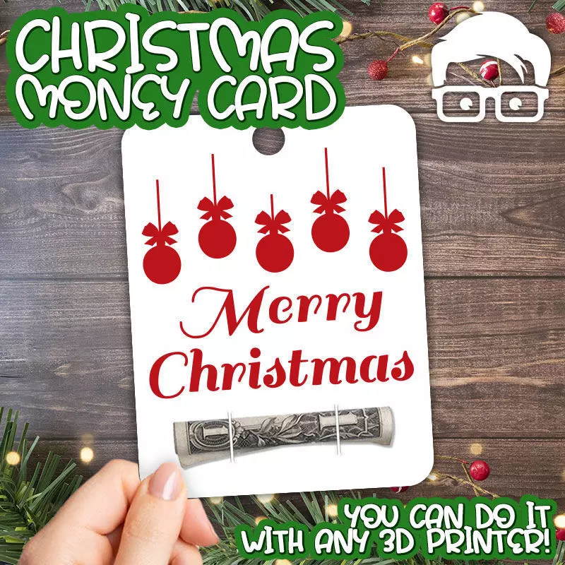 Christmas Money Card holder by AM-MEDIA gift Cash Teen gadget 3D print model_0