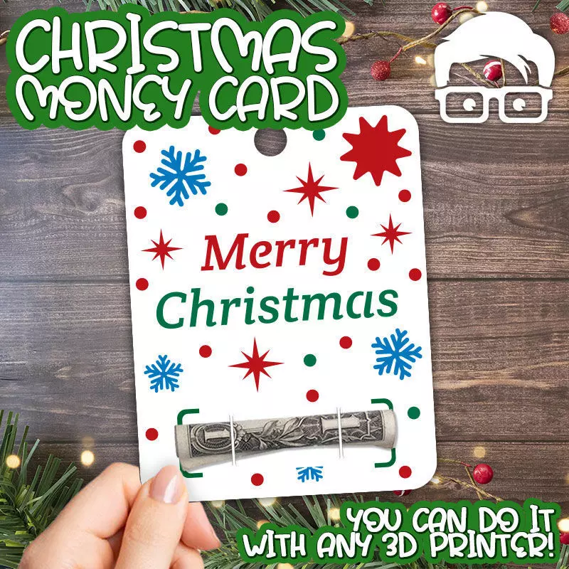 Christmas Money Card holder by AM-MEDIA gift Cash Teen gadget 3D print model_0