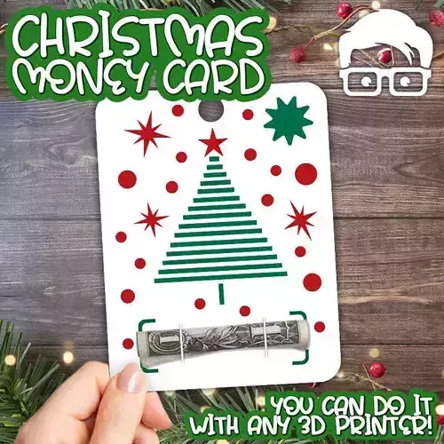 Christmas Money Card holder by AM-MEDIA gift Cash Teen gadget 3D print model