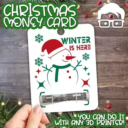 Christmas Money Card holder by AM-MEDIA gift Cash Teen gadget 3D print model