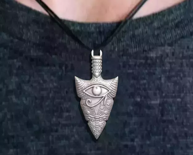 Arrowhead Necklace Eye Horus Pendant 3D print model