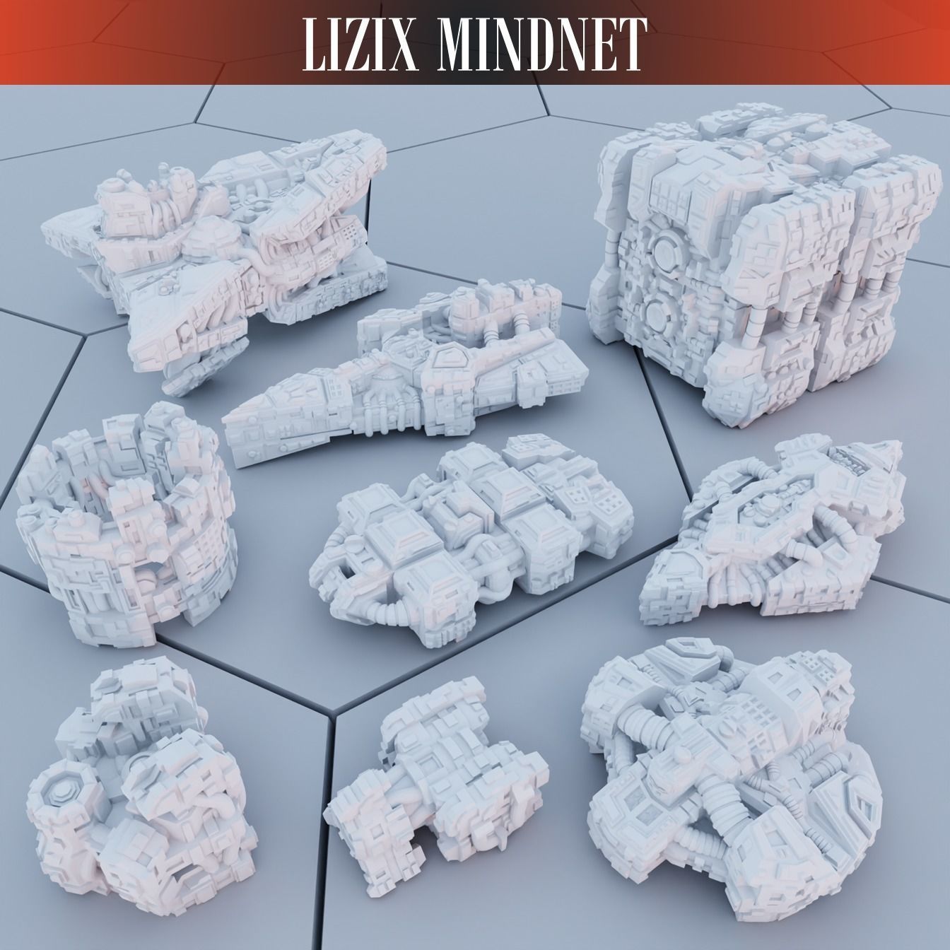 Twilight Imperium Over 150 Unique Ships for 17 factions - Bundle 3D print model_25