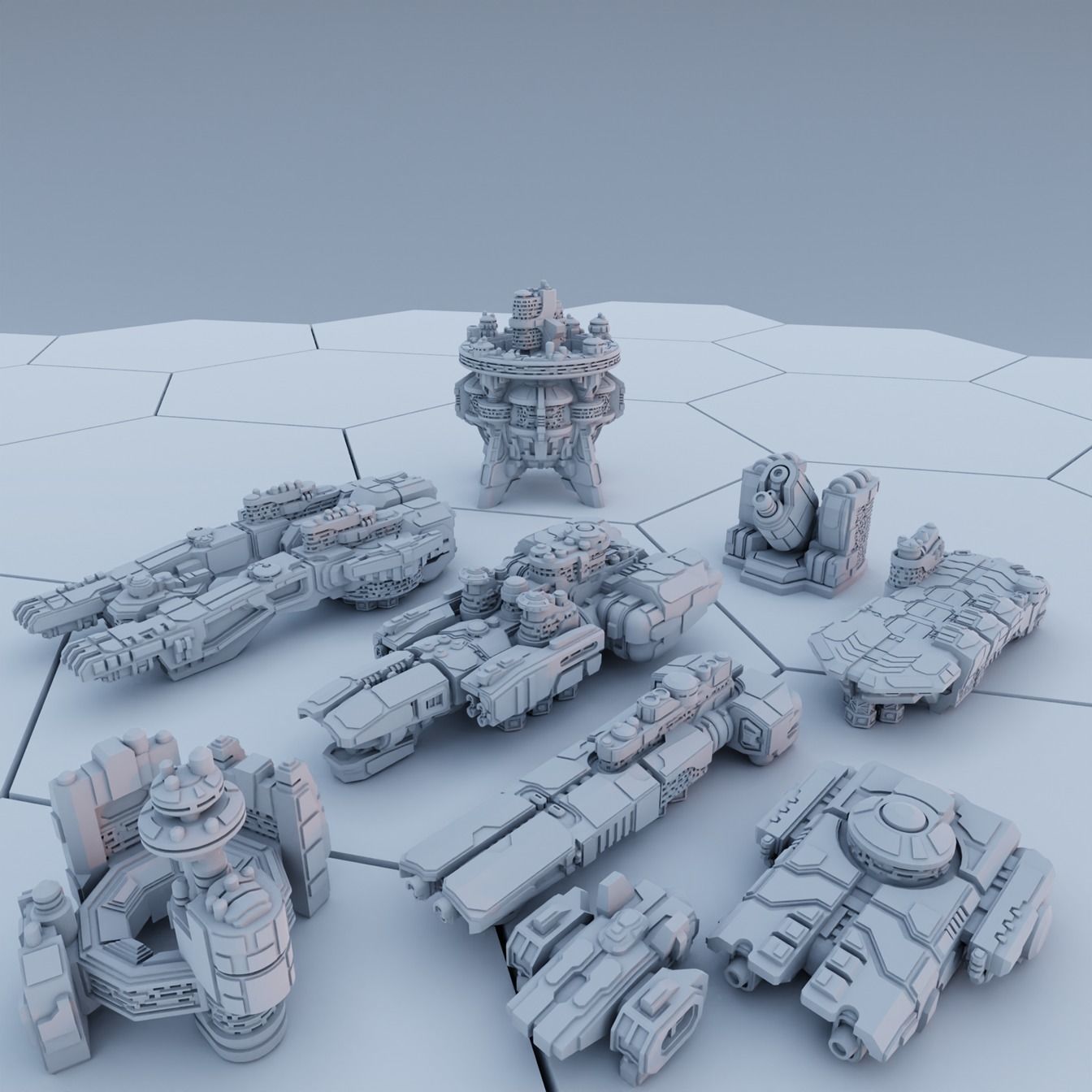 Twilight Imperium Over 150 Unique Ships for 17 factions - Bundle 3D print model_21