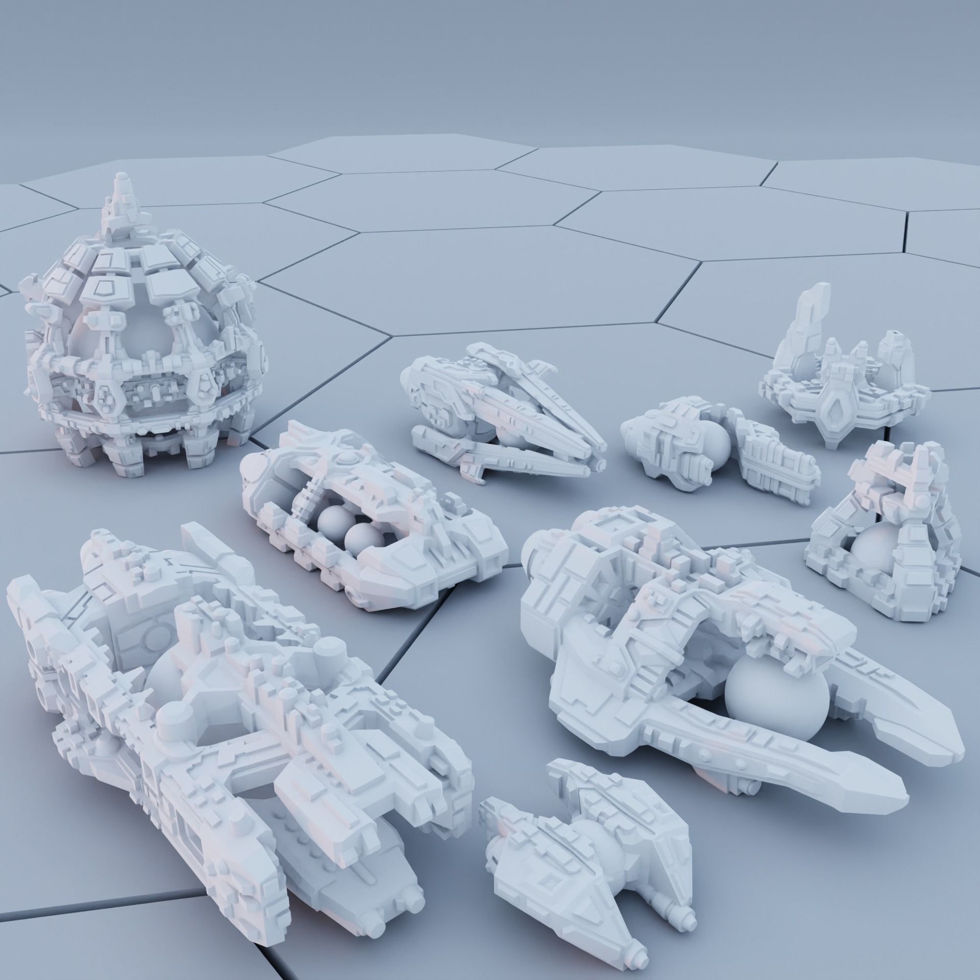 Twilight Imperium Over 150 Unique Ships for 17 factions - Bundle 3D print model_29