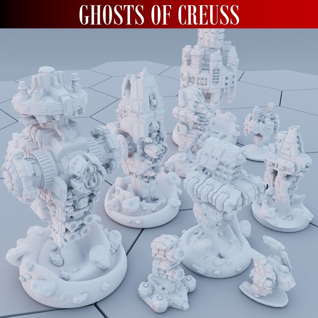 Twilight Imperium Over 150 Unique Ships for 17 factions - Bundle 3D print model_35