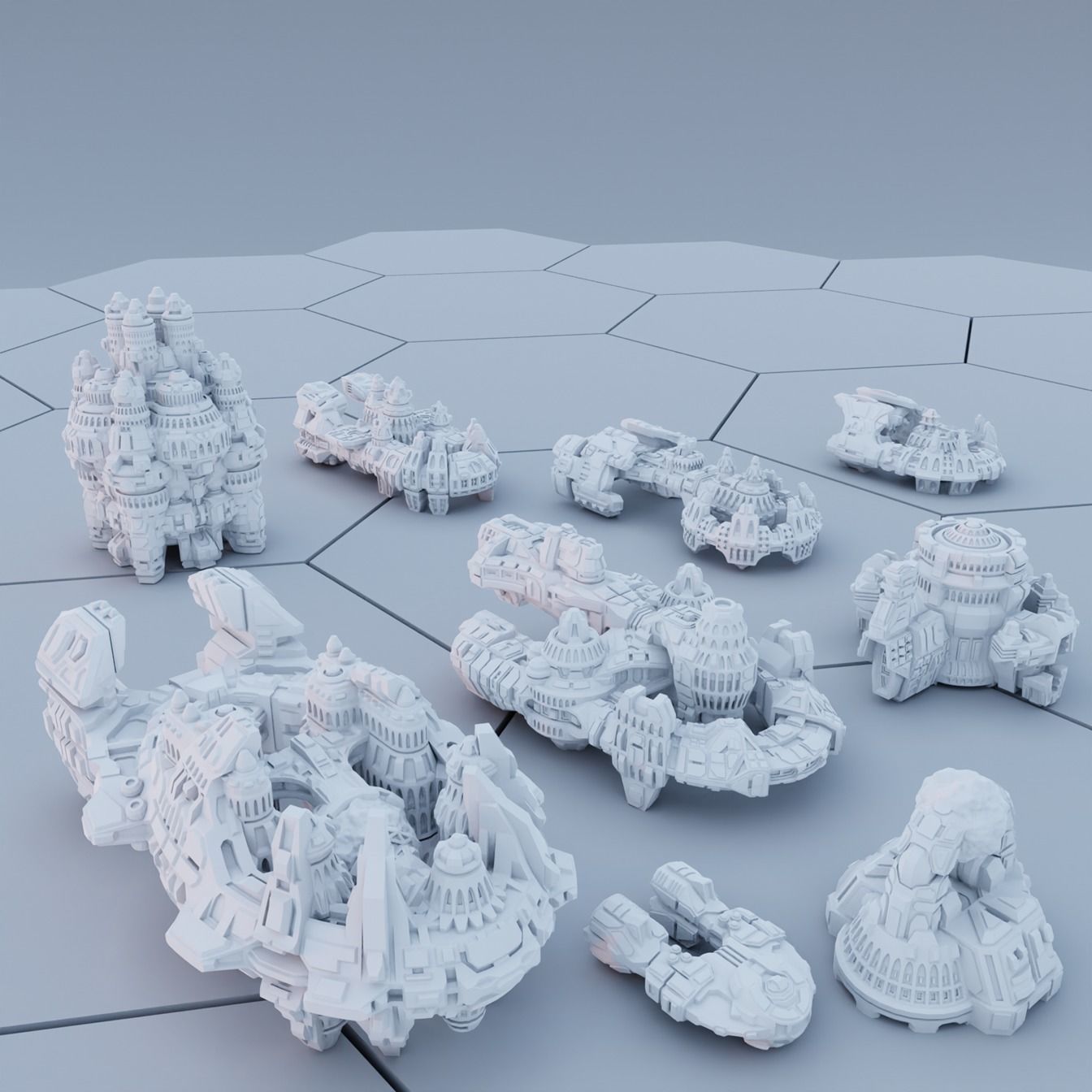 Twilight Imperium Over 150 Unique Ships for 17 factions - Bundle 3D print model_48
