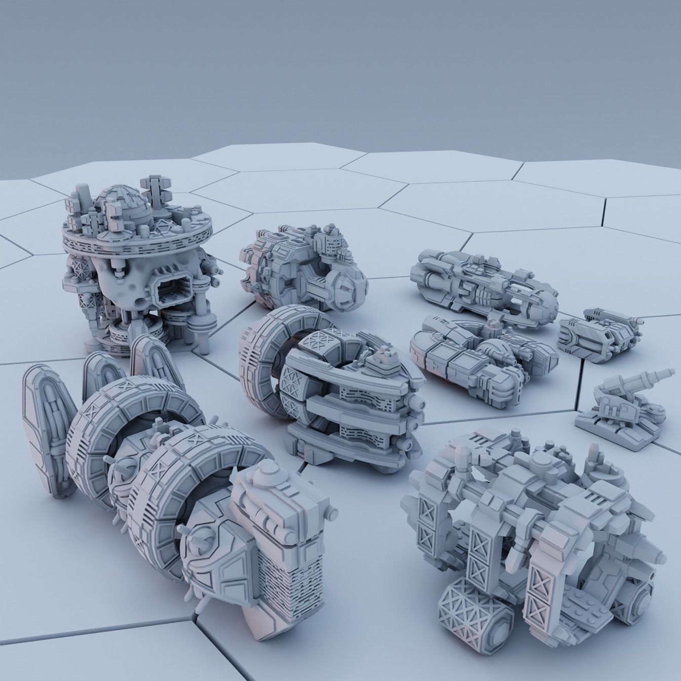 Twilight Imperium Over 150 Unique Ships for 17 factions - Bundle 3D print model_20