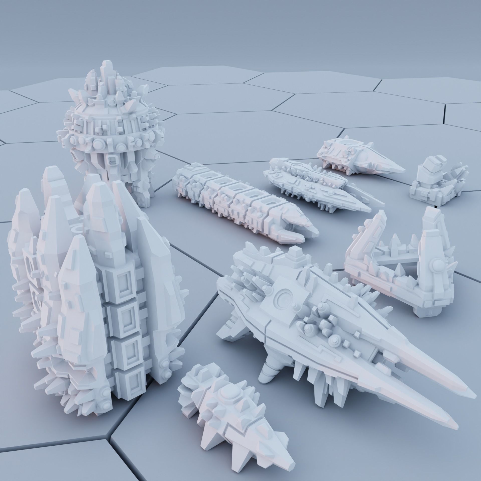 Twilight Imperium Over 150 Unique Ships for 17 factions - Bundle 3D print model_33