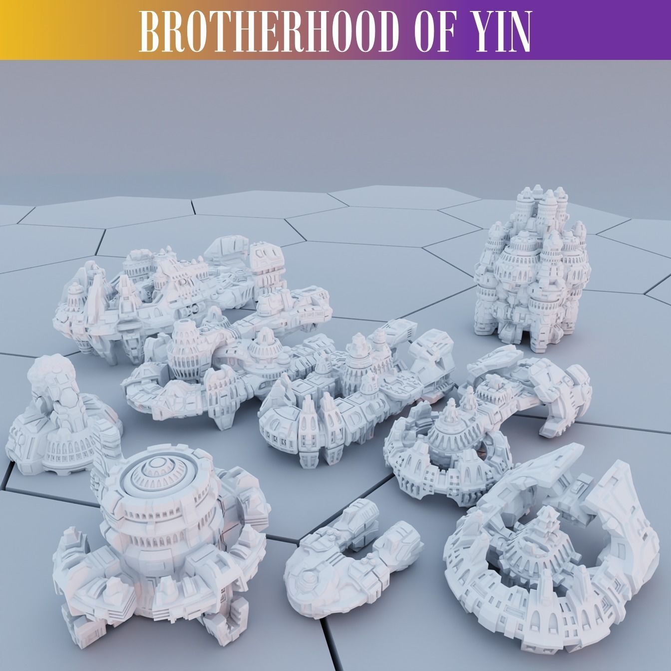 Twilight Imperium Over 150 Unique Ships for 17 factions - Bundle 3D print model_41