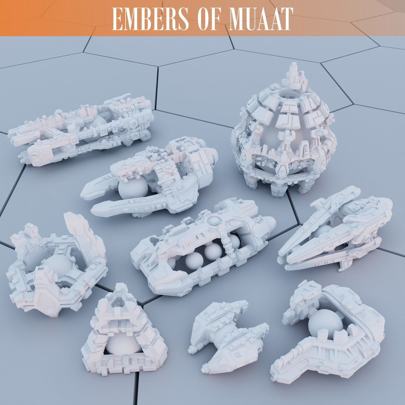 Twilight Imperium Over 150 Unique Ships for 17 factions - Bundle 3D print model_28
