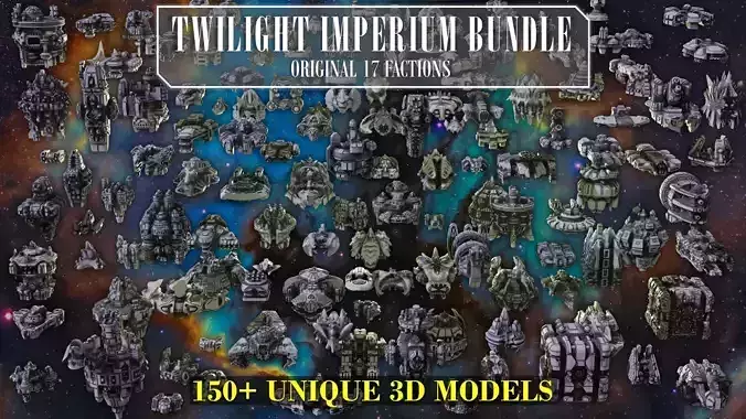 Twilight Imperium Over 150 Unique Ships for 17 factions - Bundle 3D print model