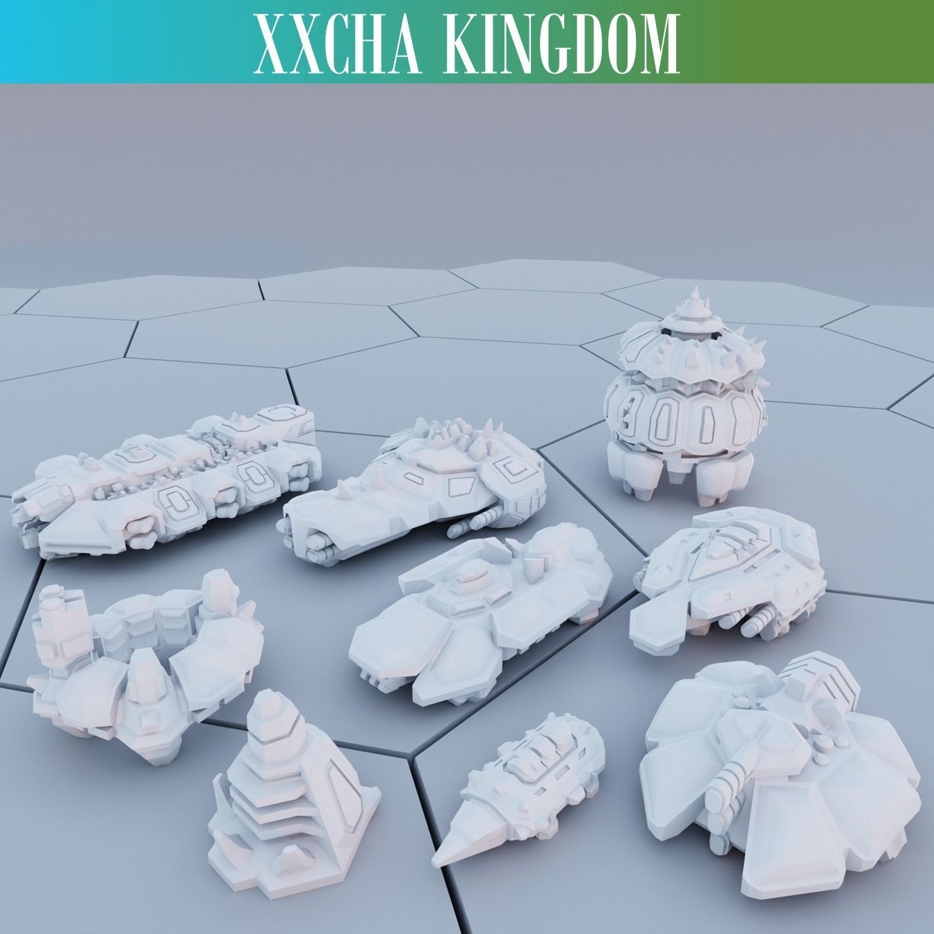 Twilight Imperium Over 150 Unique Ships for 17 factions - Bundle 3D print model_40