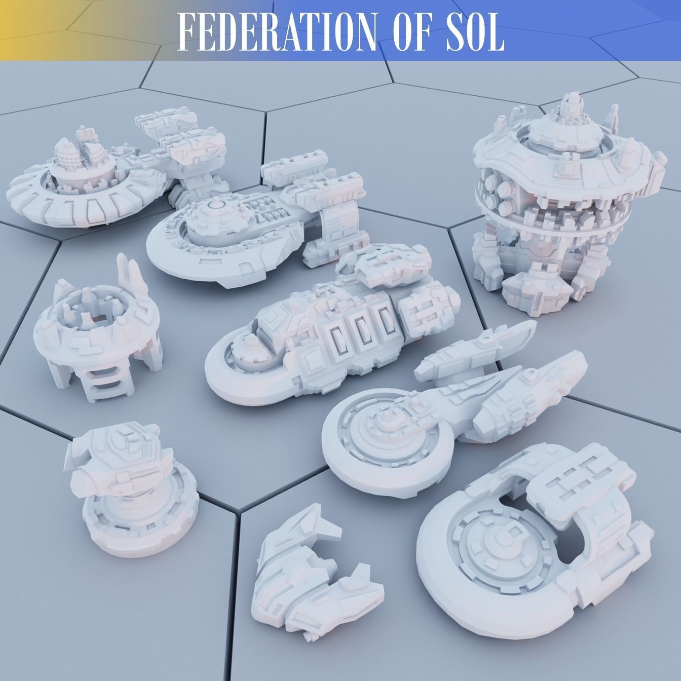 Twilight Imperium Over 150 Unique Ships for 17 factions - Bundle 3D print model_36