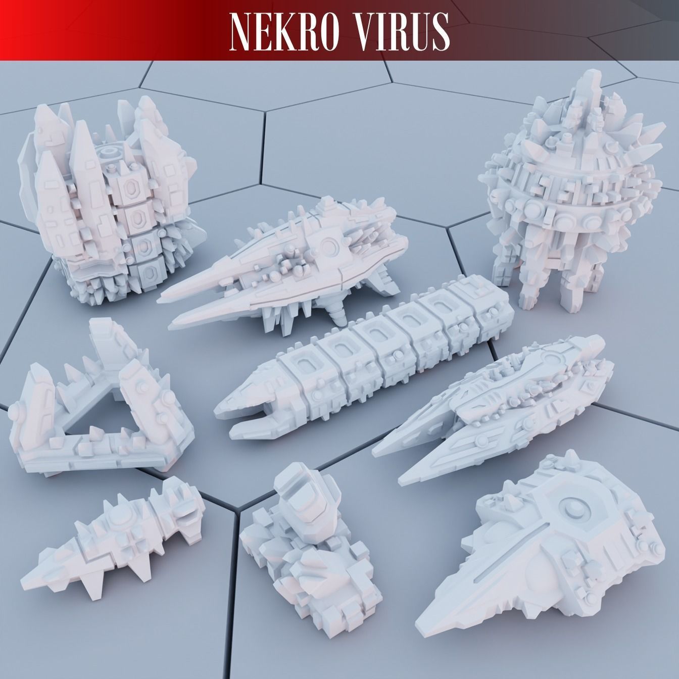 Twilight Imperium Over 150 Unique Ships for 17 factions - Bundle 3D print model_32