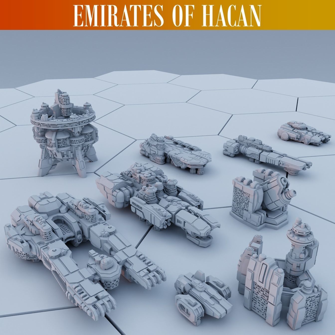 Twilight Imperium Over 150 Unique Ships for 17 factions - Bundle 3D print model_19