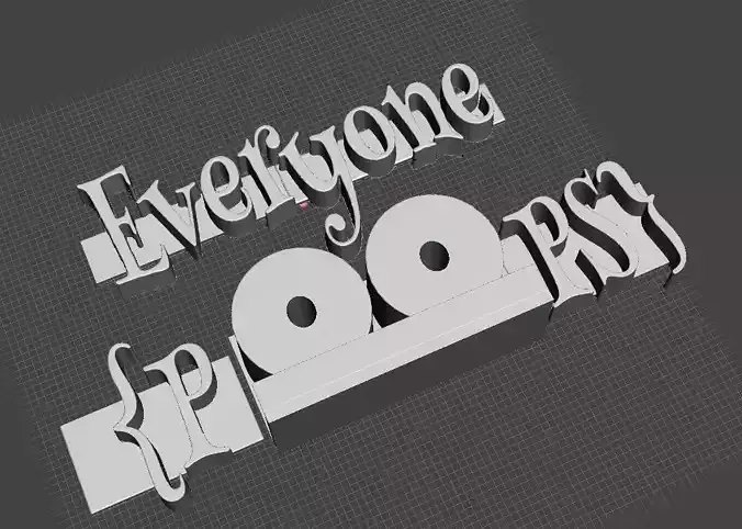 everyone poops toilet paper holder 3D print model