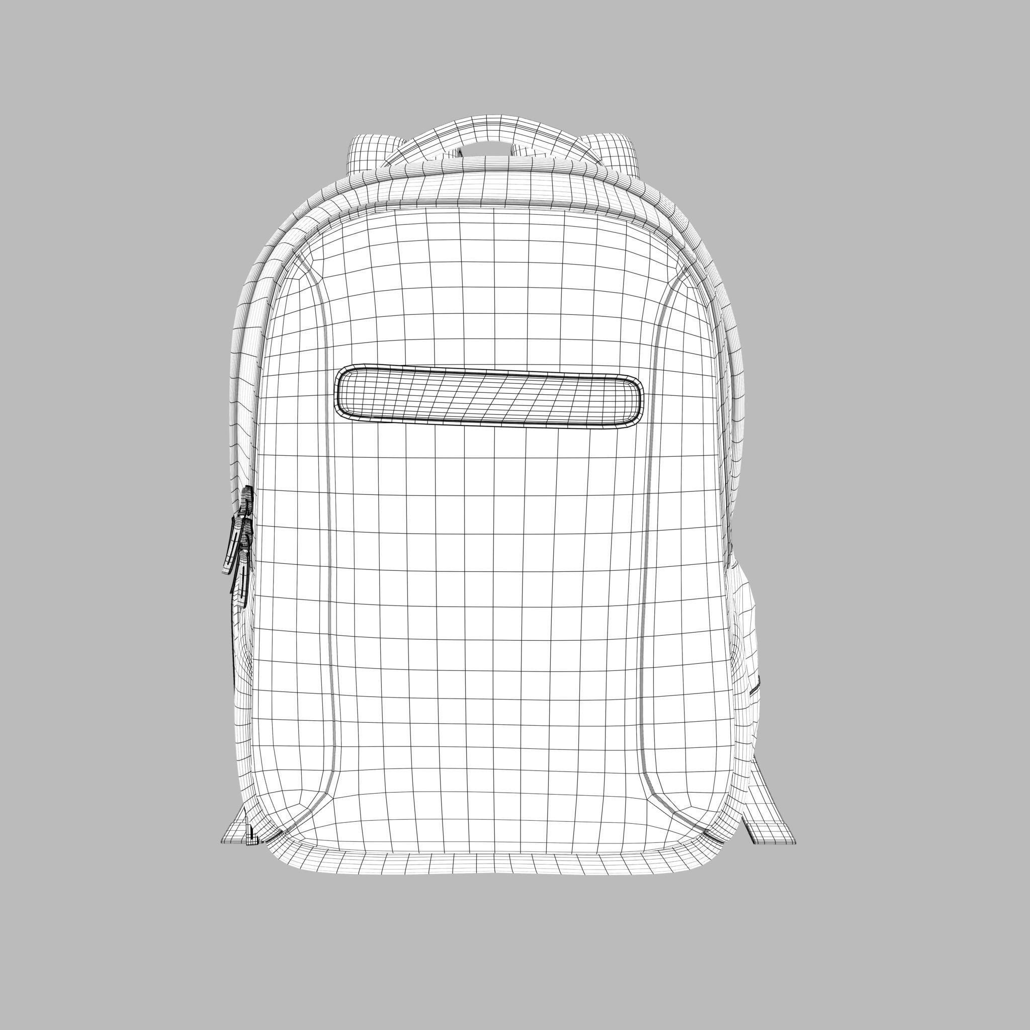 Backpack Low-poly 3D model_10