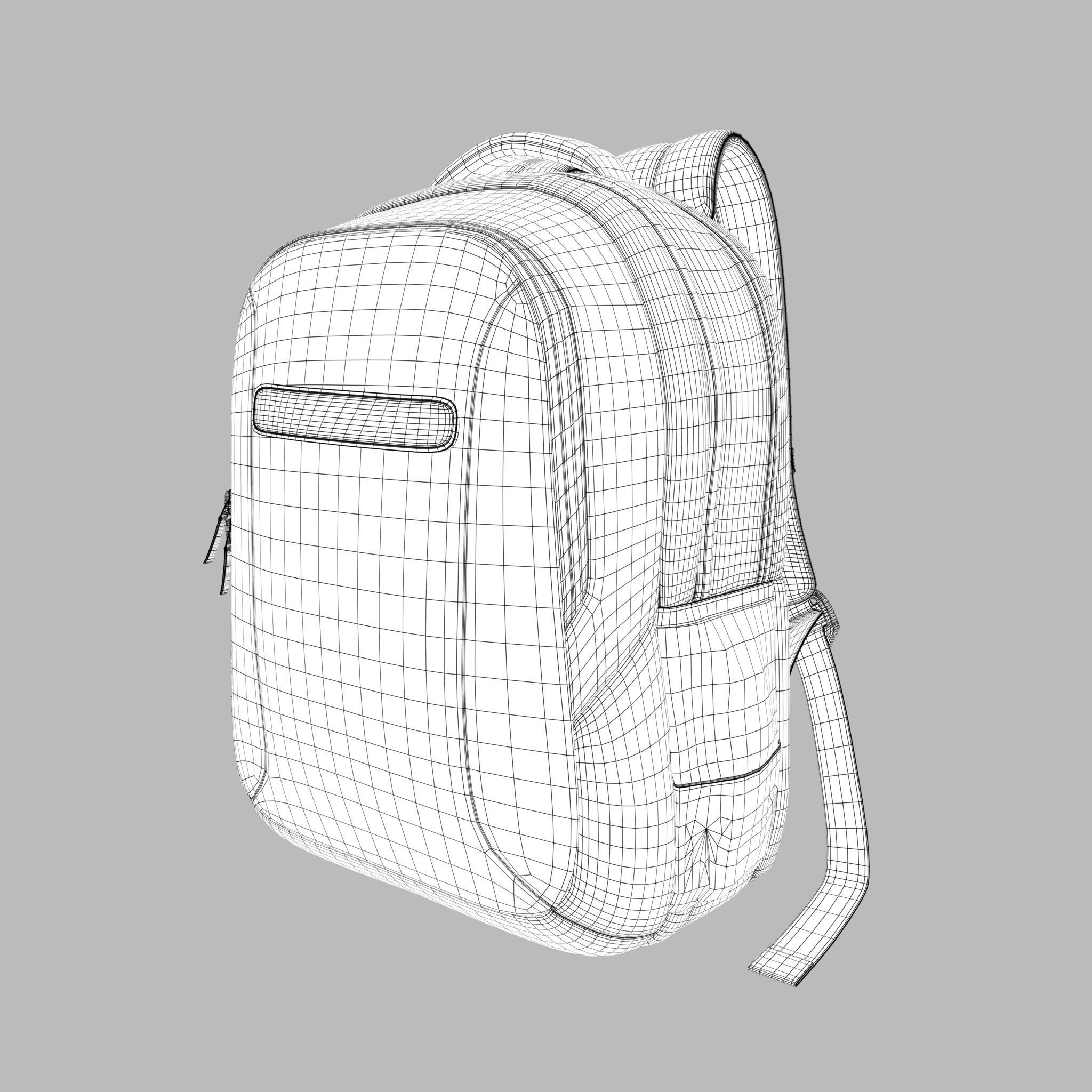 Backpack Low-poly 3D model_11