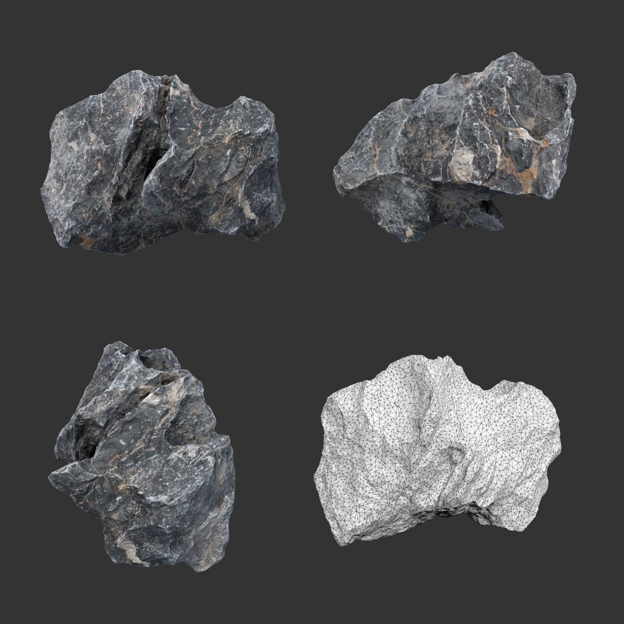9 Low Poly Erosion Rocks - 231122 Low-poly 3D model_4