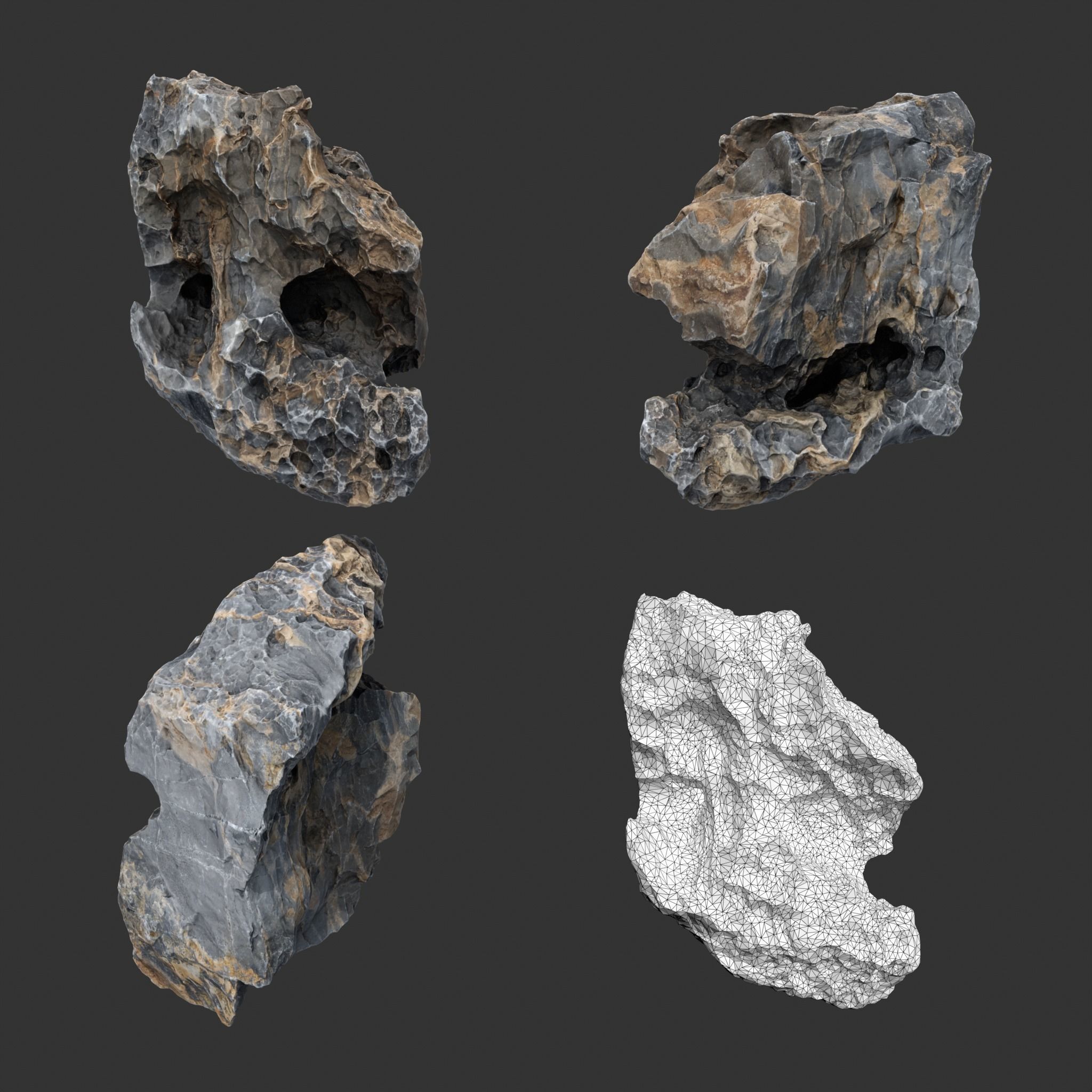 9 Low Poly Erosion Rocks - 231122 Low-poly 3D model_5