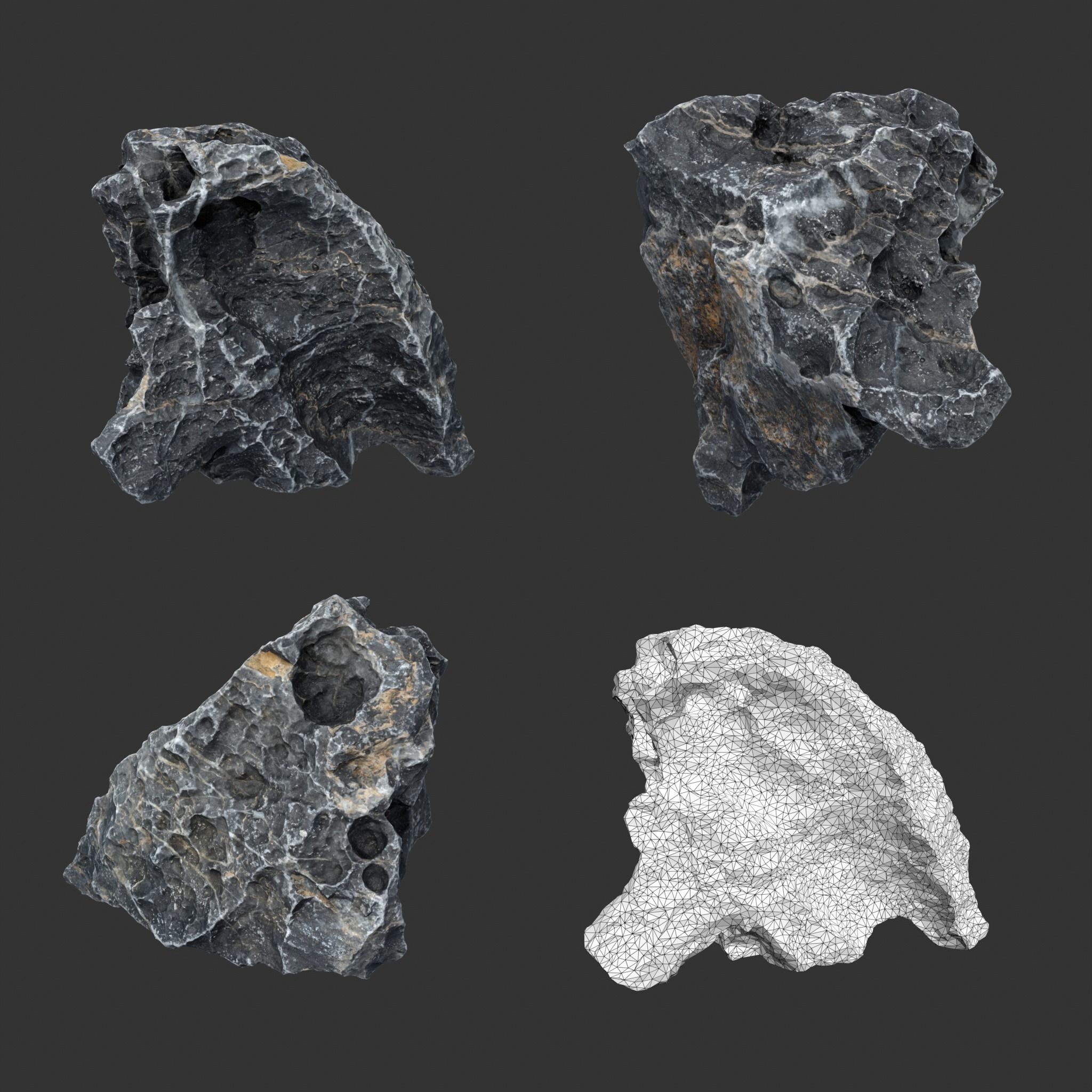 9 Low Poly Erosion Rocks - 231122 Low-poly 3D model_3