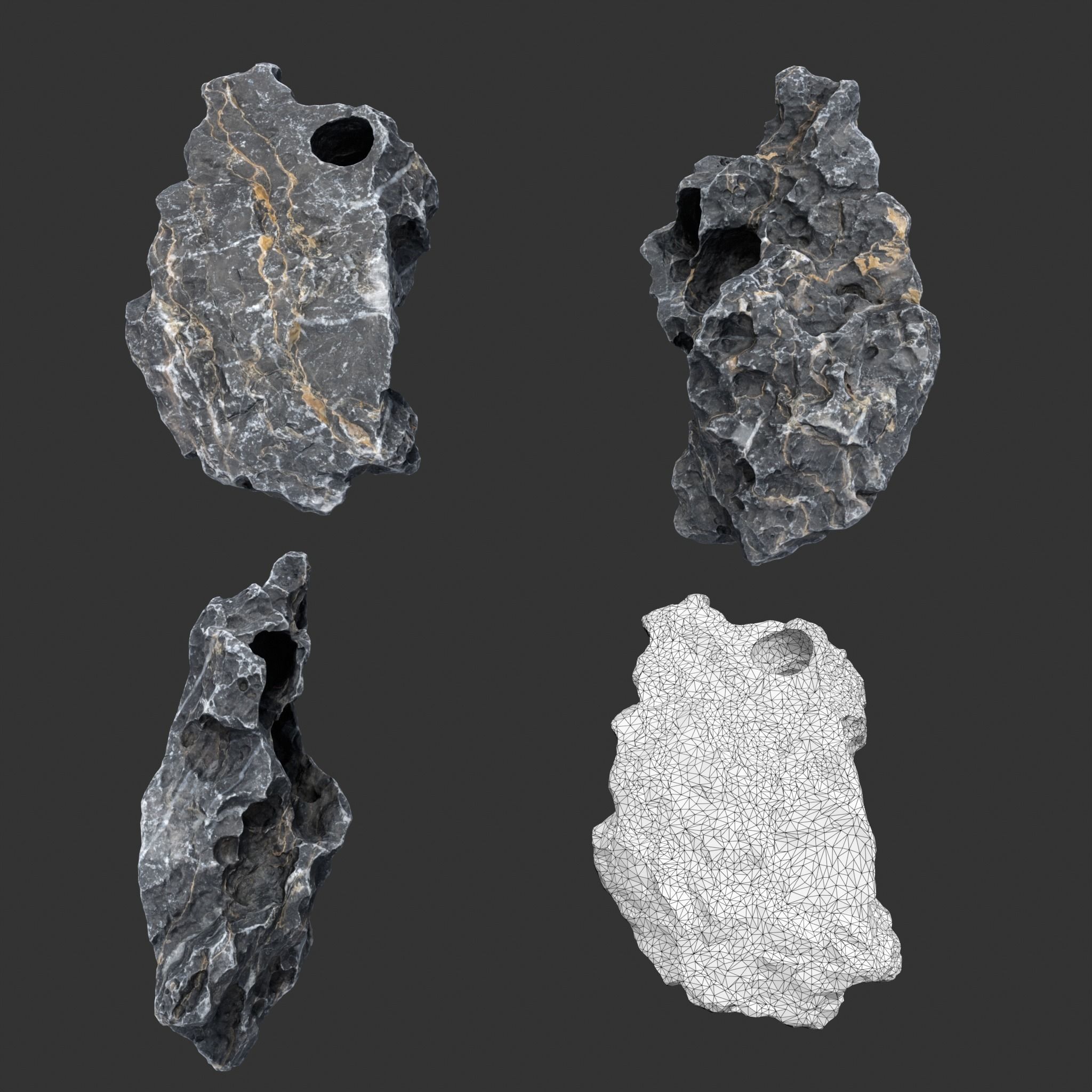 9 Low Poly Erosion Rocks - 231122 Low-poly 3D model_6