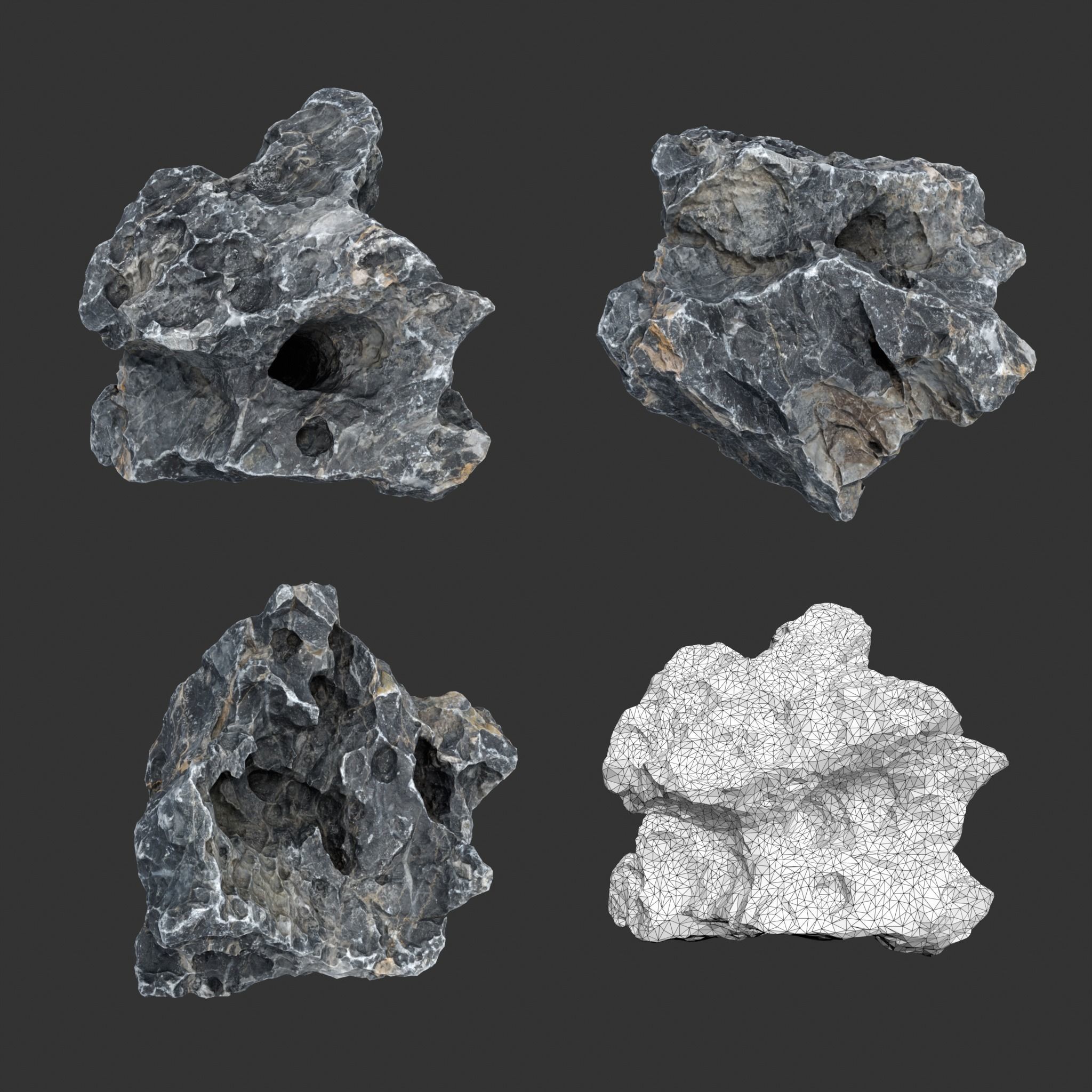 9 Low Poly Erosion Rocks - 231122 Low-poly 3D model_2