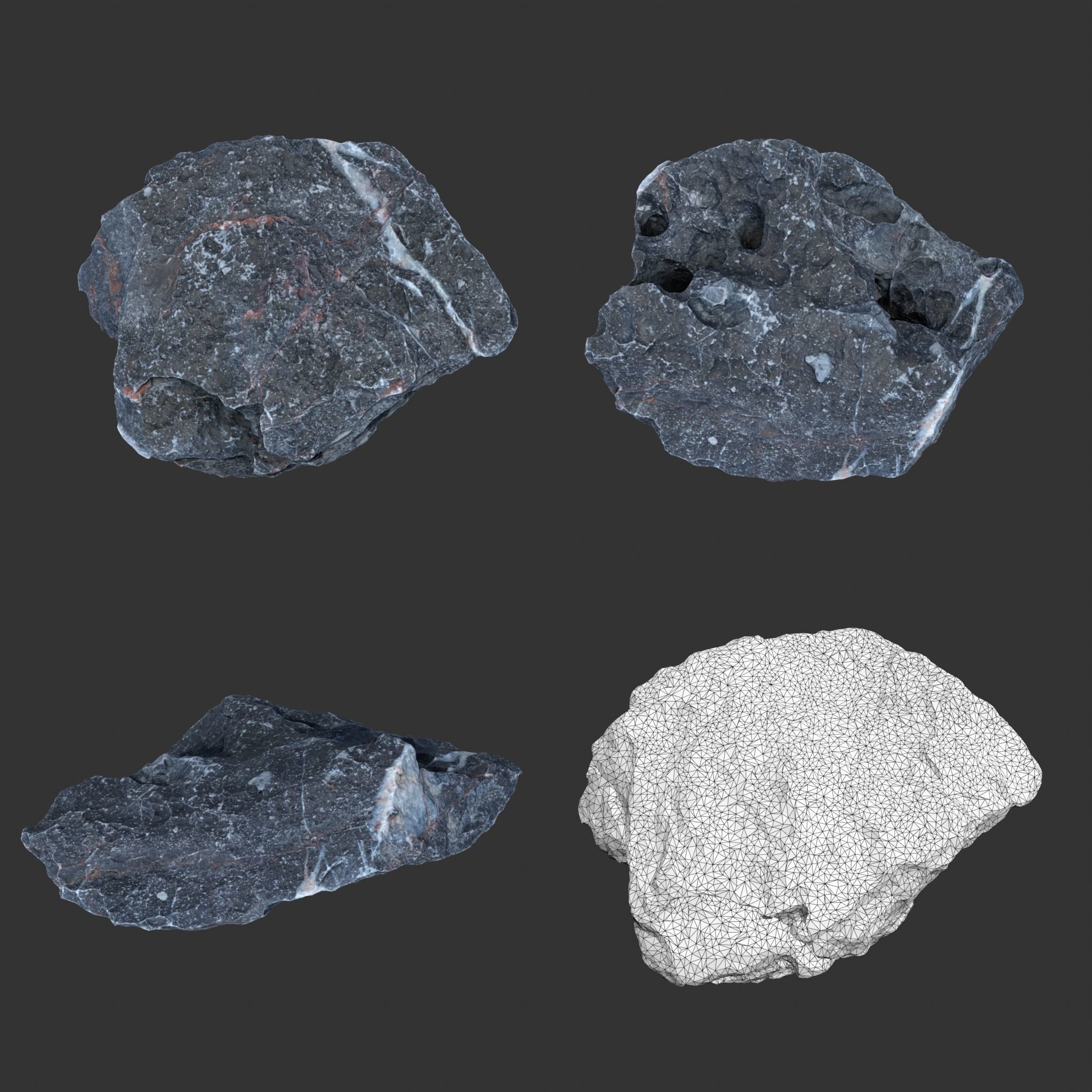 9 Low Poly Erosion Rocks - 231122 Low-poly 3D model_7