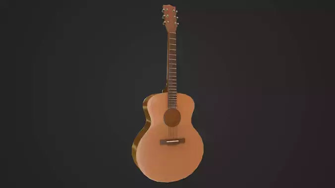 Low-poly Stylized Guitar 3D model