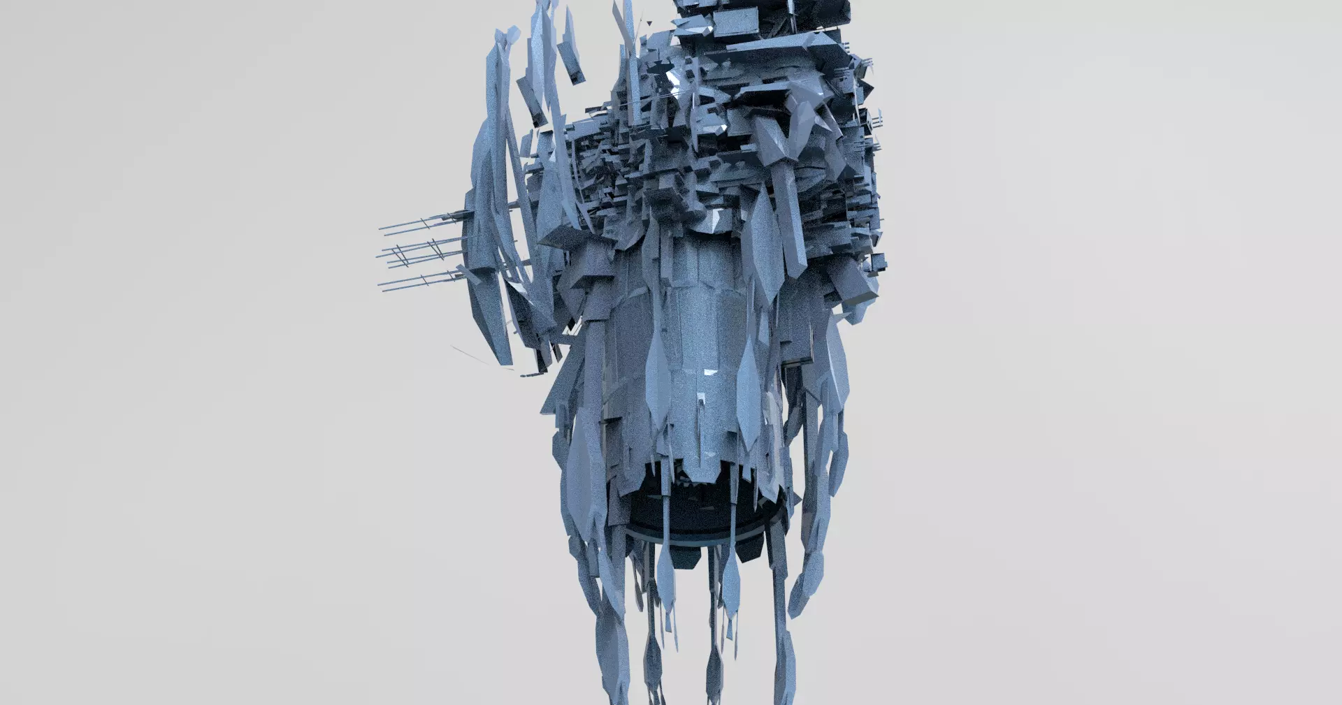 Mothership harvester grand fuselage Low-poly 3D model