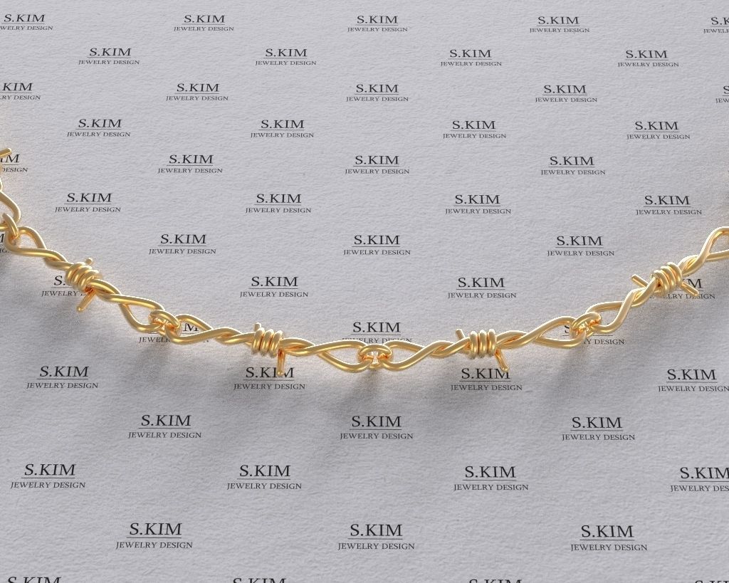 Barbed wire link 3D print model_1