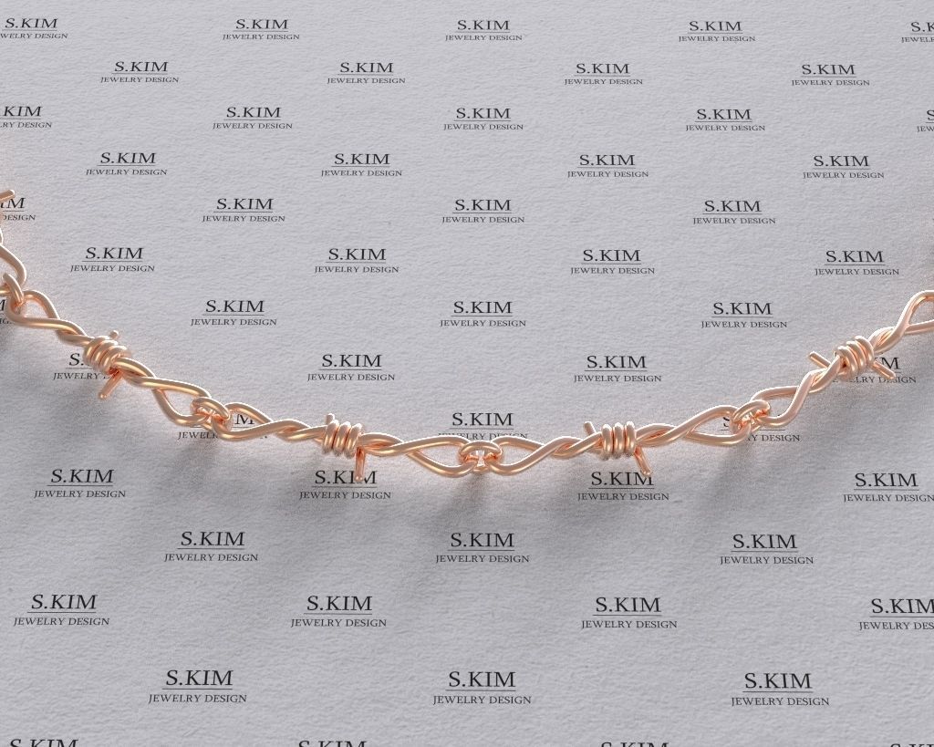 Barbed wire link 3D print model_2