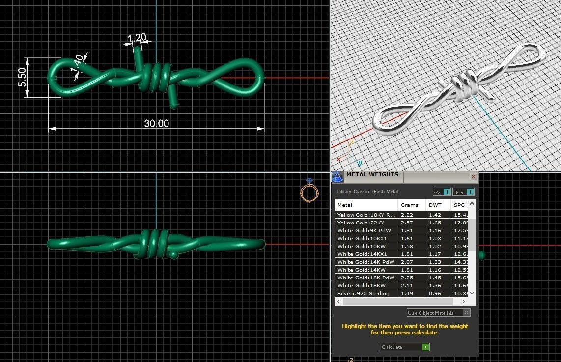 Barbed wire link 3D print model_3