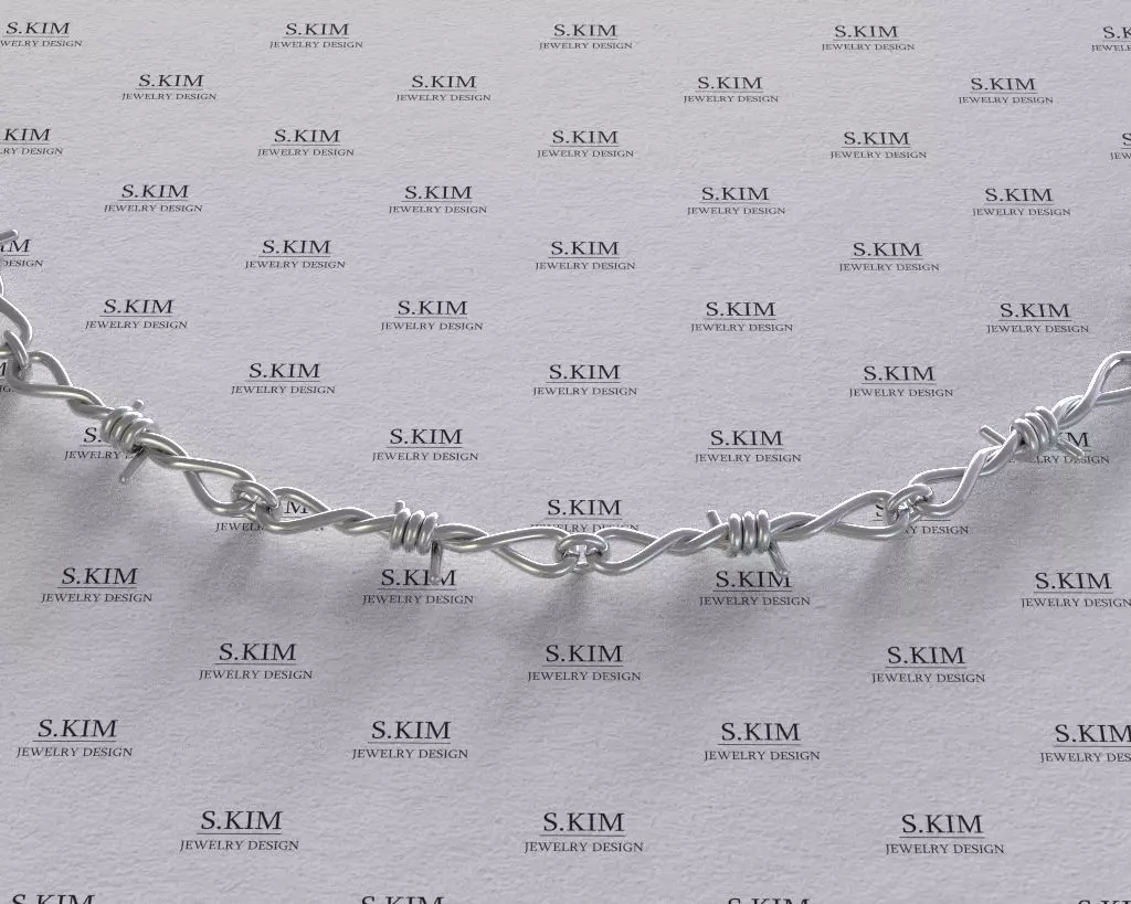 Barbed wire link 3D print model_0