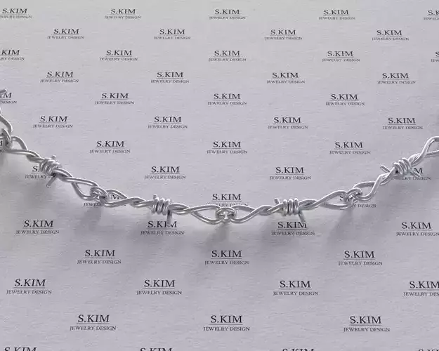 Barbed wire link 3D print model
