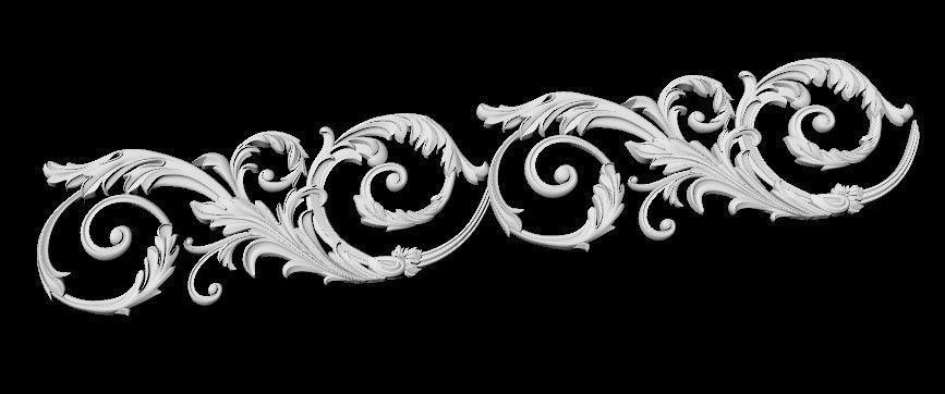 Central decor ornament for furniture 3D model_2