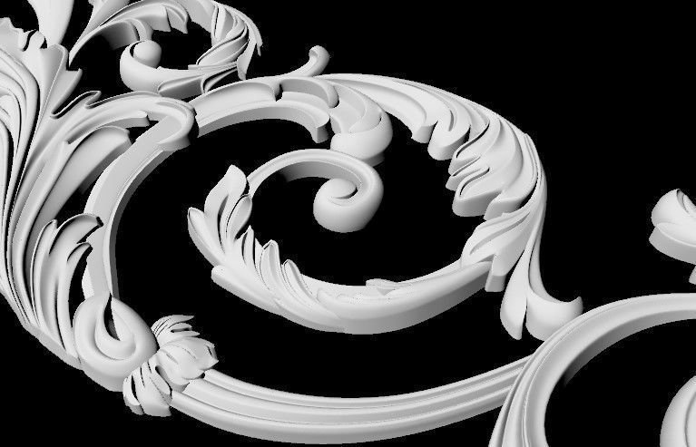 Central decor ornament for furniture 3D model_5